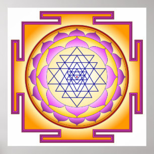 Affiche Sri Yantra Chakra Shiva Shakti Navayoni Déesse