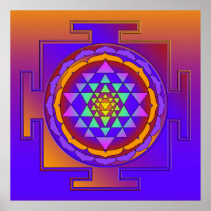 Affiche SRI YANTRA pleine couleur + vos idées