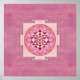 Affiche Sri Yantra / Sri Chakra dans lotus