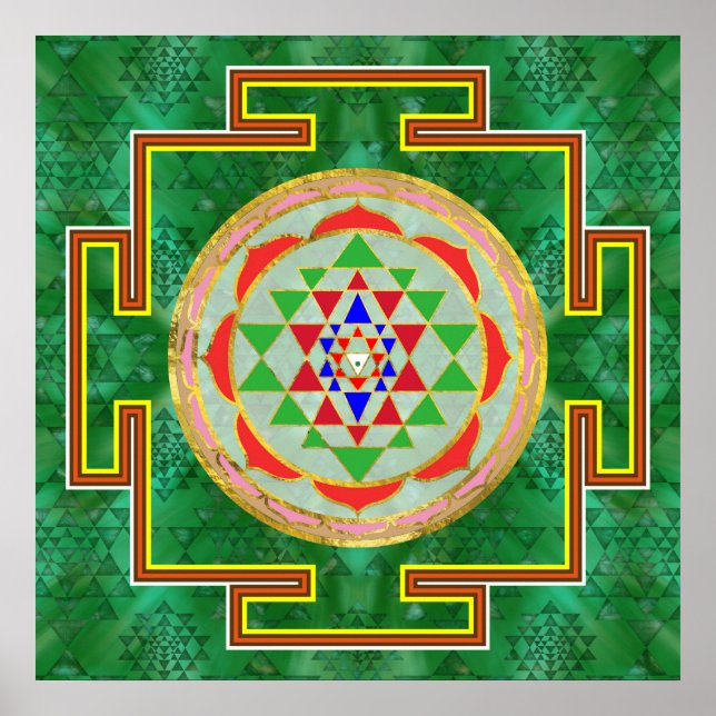 Affiche Sri Yantra / Sri Chakra en couleur (Devant)