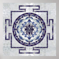 Sri Yantra / Sri Chakra Gemstone et perle