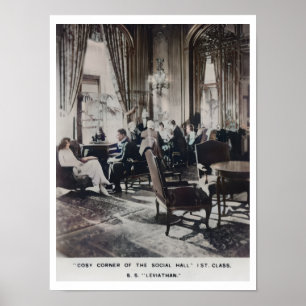 Affiche SS Léviathan Salon Social de Première Classe Vinta