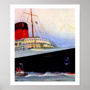 Affiche ss Normandie Forecastle