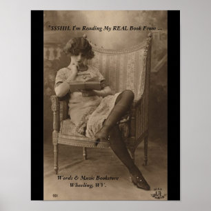 Affiche ssshh je lis de vrais livres
