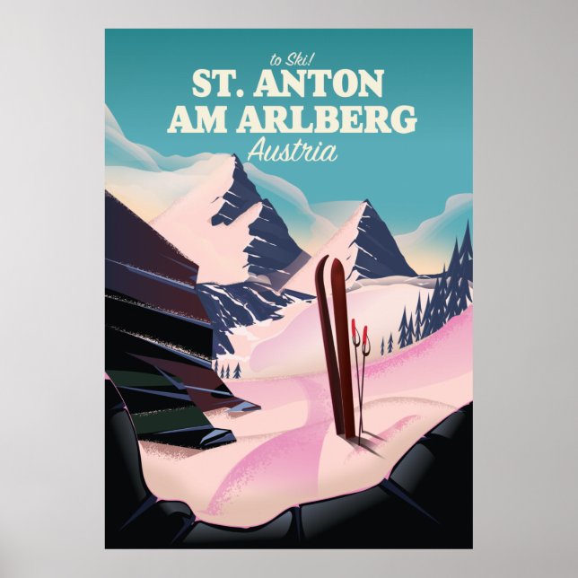 Affiche St. Anton am Arlberg ski Autriche (Devant)