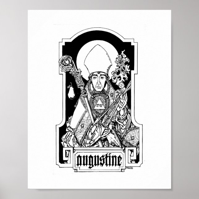 Affiche St. Augustine de Hippo 8" x 10" Imprimer (Devant)