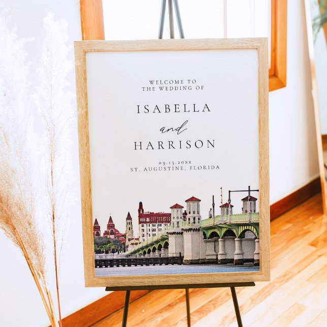 Affiche ST AUGUSTINE Floride Mariage Skyline Bienvenue (Créateur téléchargé)