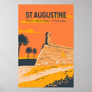 Affiche St Augustine Floride Voyage Art Vintage