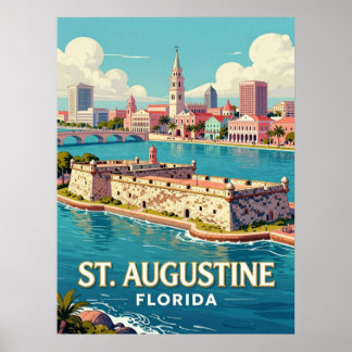 Affiche St. Augustine Floride Voyage Ville Historique 🏰