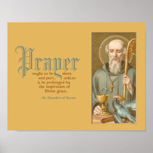Affiche St. Benoît de Nursie (JM 07; Citation sur la prièr