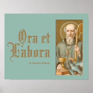 Affiche St. Benoît de Nursie (JM 07; devise latine)