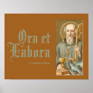 Affiche St. Benoît de Nursie (JM 07; devise latine)