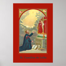 St. Camillus prier avant un crucifix (M 020)