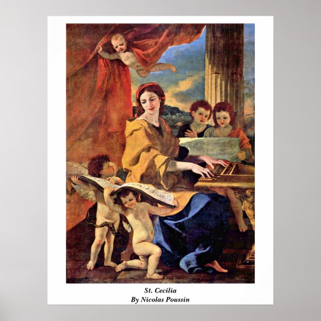 Affiche St. Cecilia Par Nicolas Poussin (Devant)