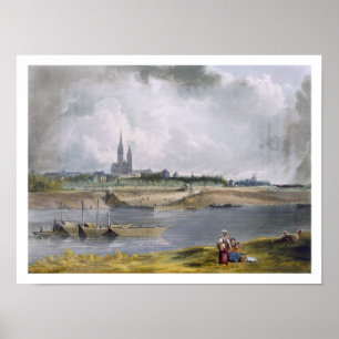 Affiche St Denis, des "vues sur la Seine", gravée par