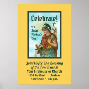 Affiche St. Florian avec seau (Ciel clair; M 019)