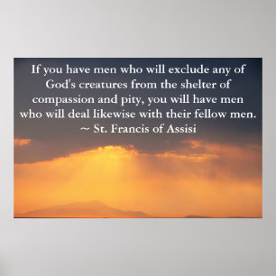 Affiche St Francis de citation d'Assisi au sujet des