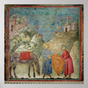 Affiche St Francis donne son manteau à un étranger