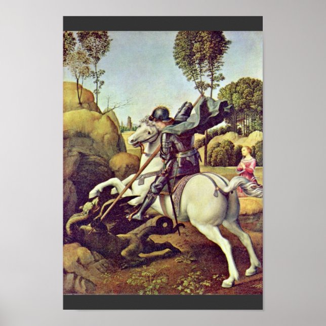 Affiche St. George Combattant Le Dragon Par Raffael (Devant)