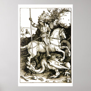 Affiche ST. GEORGE ET DRAGON, Noir Blanc