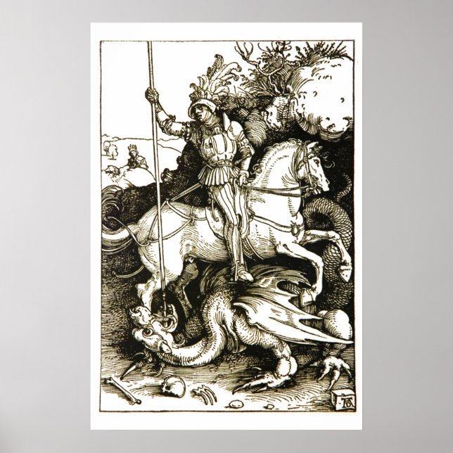 Affiche ST. GEORGE ET DRAGON, Noir Blanc (Devant)
