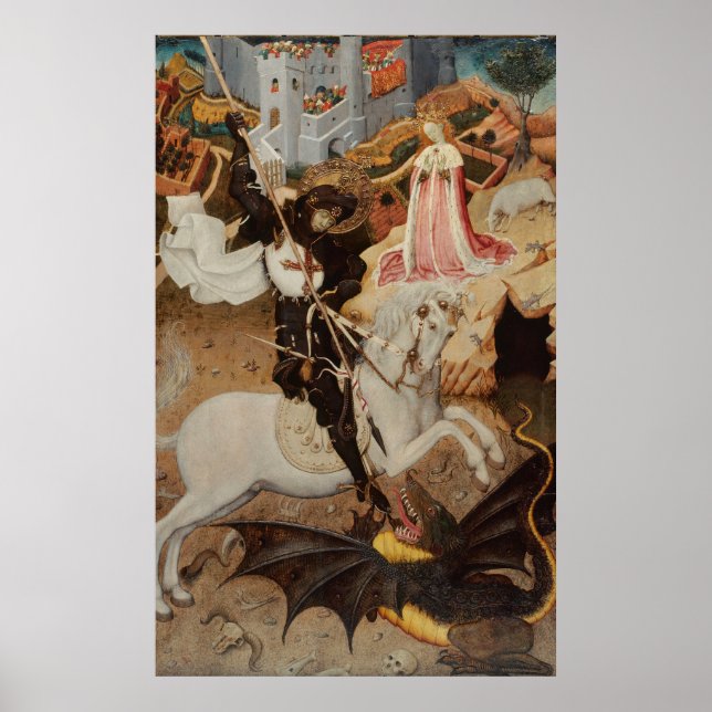 Affiche St. George et le Dragon par Bernat Martorell (Devant)