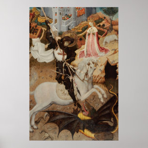 Affiche St. George et le Dragon par Bernat Martorell