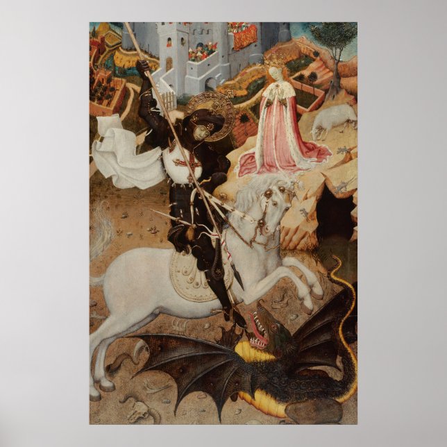 Affiche St. George et le Dragon par Bernat Martorell (Devant)