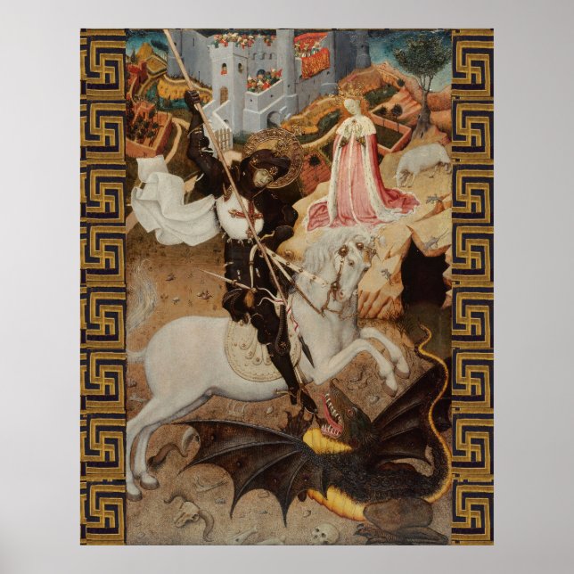 Affiche St. George et le Dragon par Bernat Martorell (Devant)