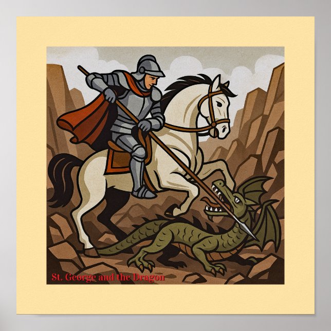 Affiche St.George tue le Dragon - Doudou, Mons (Devant)