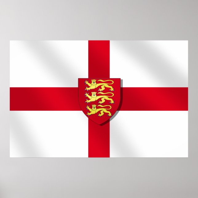Affiche St. George's cross flag England 3 lions 2012Poster (Devant)