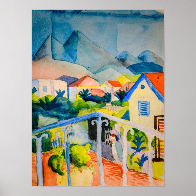 Affiche St Germain près de Tunis | Auguste Macke | (Devant)
