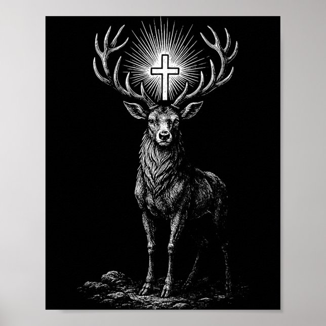 Affiche St. Hubert Hubertus Saint Patron des Chasseurs Cer (Devant)