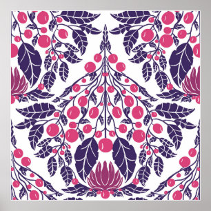 Affiche St Jacques Vintage rose et violet Art nouveau
