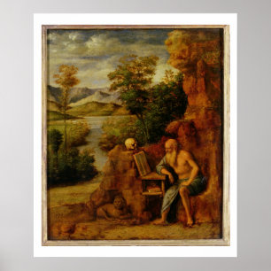 Affiche St. Jerome, c.1500 (huile sur panneau)