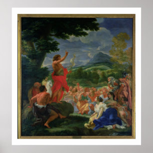 Affiche St John la prédication de baptiste, peinte avant