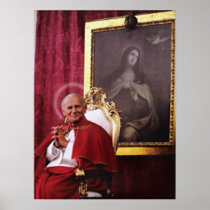 AFFICHE ST JOHN PAUL II ET MADONNA.