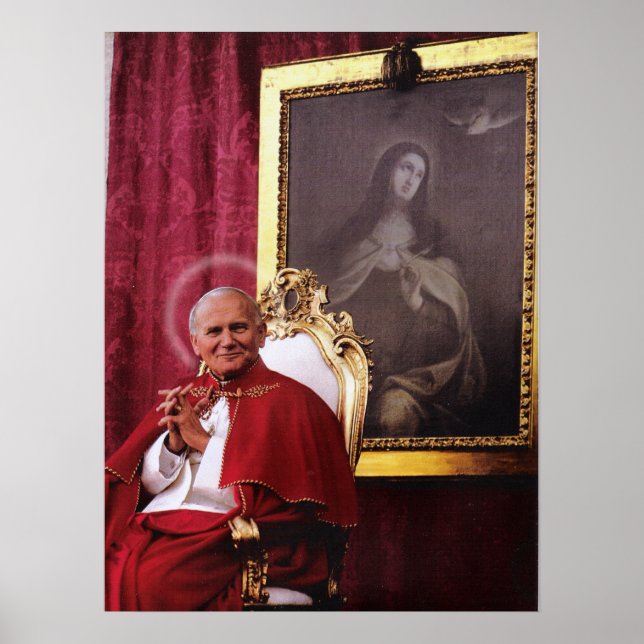 AFFICHE ST JOHN PAUL II ET MADONNA. (Devant)