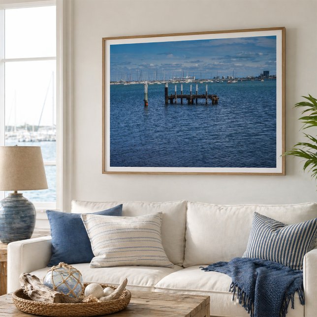 Affiche St Kilda Pier Ruins and Marina Boats Melbourne (Créateur téléchargé)