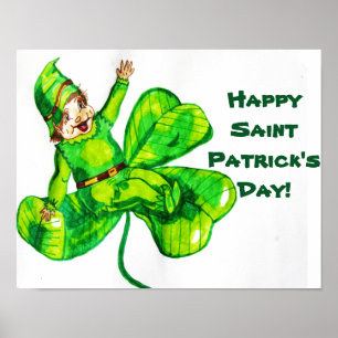 AFFICHE ST. LE BÉBÉ DU JOUR DE PATRICK LEPRECHAUN