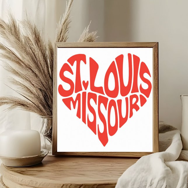 Affiche St. Louis Heart Formé Mot Art (Créateur téléchargé)