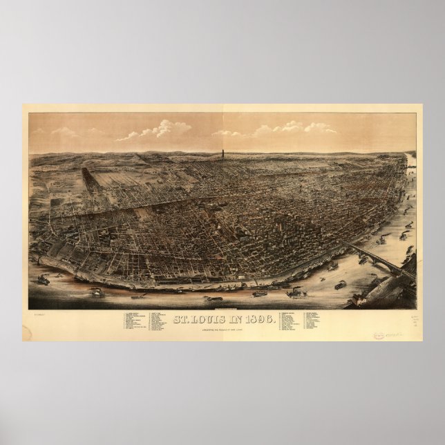 Affiche St. Louis, Missouri en 1896 (Devant)