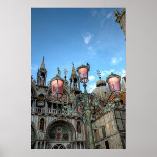 Affiche St. Marks et lampe, Venise, Italie