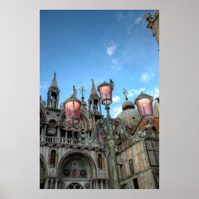 Affiche St. Marks et lampe, Venise, Italie (Devant)