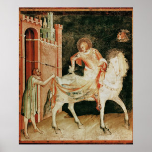 Affiche St. Martin sharing his cloak with the beggar