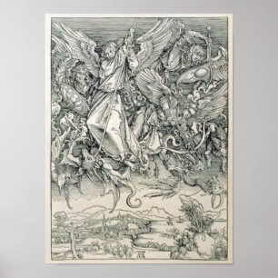Affiche St. Michael Battling avec le Dragon