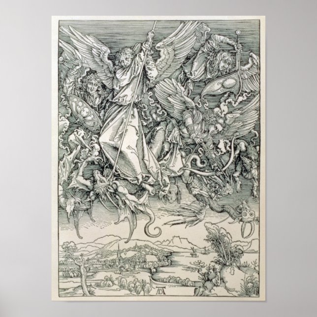 Affiche St. Michael Battling avec le Dragon (Devant)
