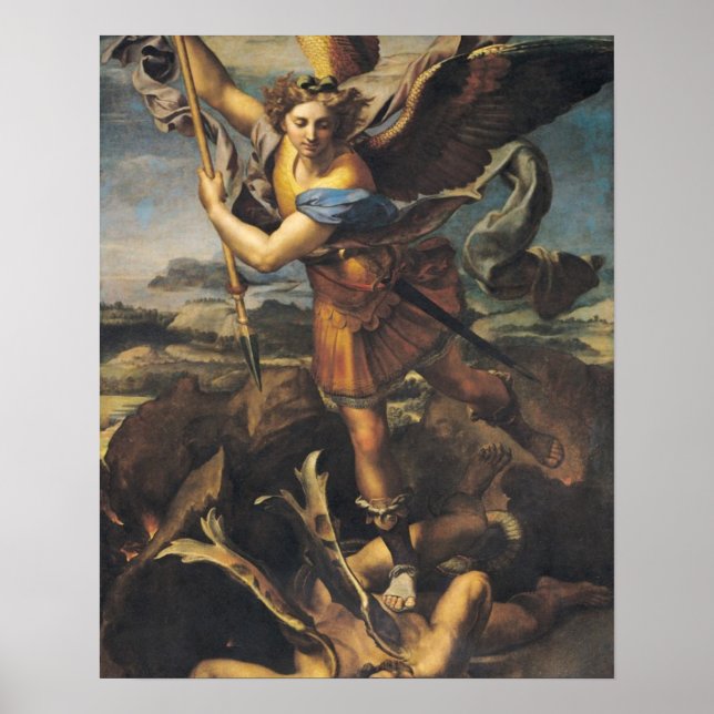 Affiche St. Michael écrasant le démon, 1518 (Devant)