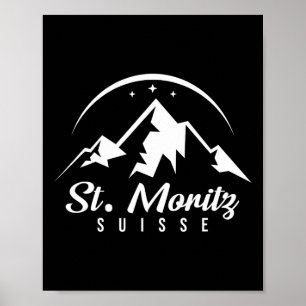 Affiche St. Moritz Suisse Station de ski Ski Snowboard