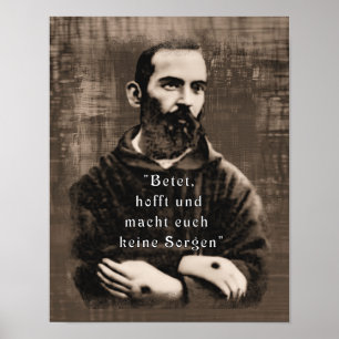 Affiche St Padre Pio Catholique Saint-Allemand